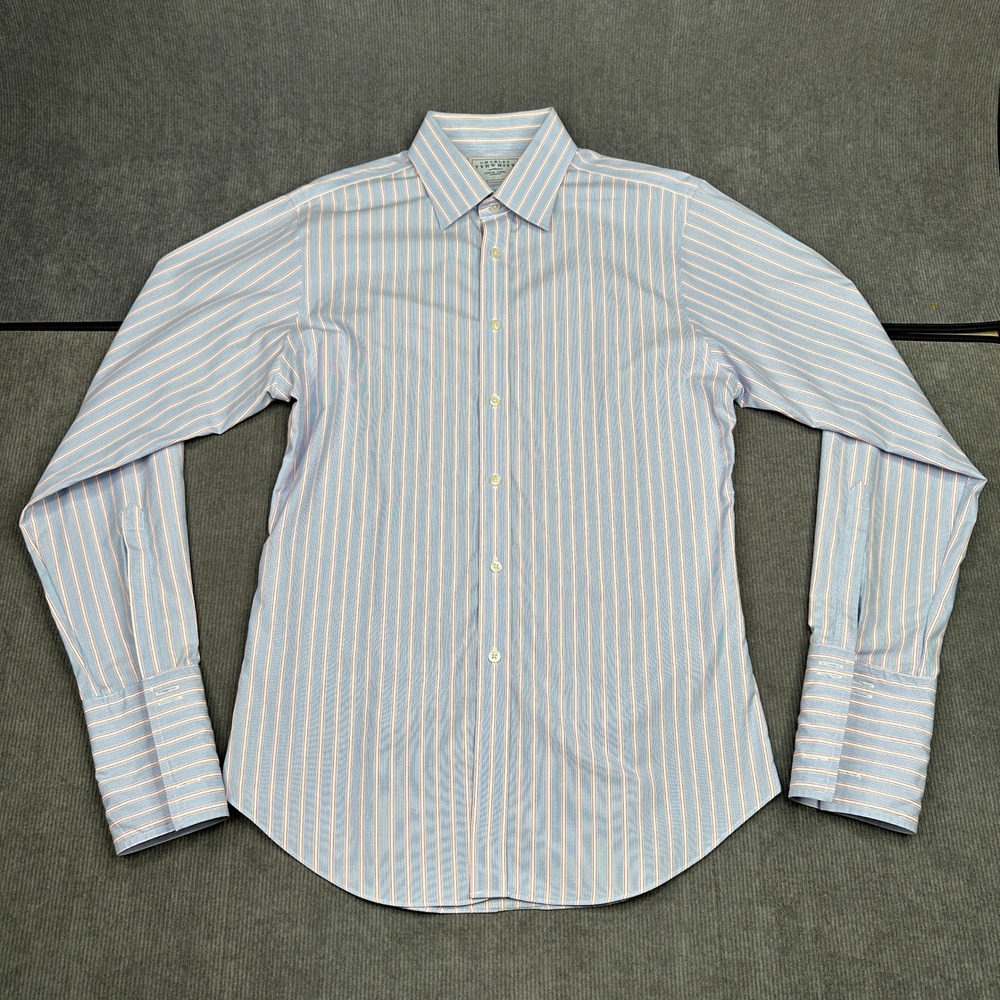 Charles Tyrwhitt 16.5 35 Slim Fit Non Iron Stripe French Cuff Y2k
